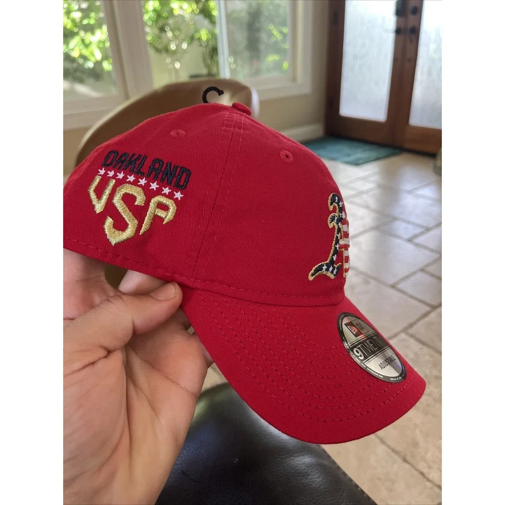 New Era Oakland Athletics America USA Patriot Flag Red Adjustable‎ Hat NEW 🇺🇸
